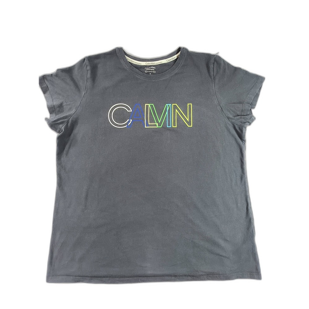 Calvin Performance T Klein Performance Graphic Tee TX Black Cotton Crewneck